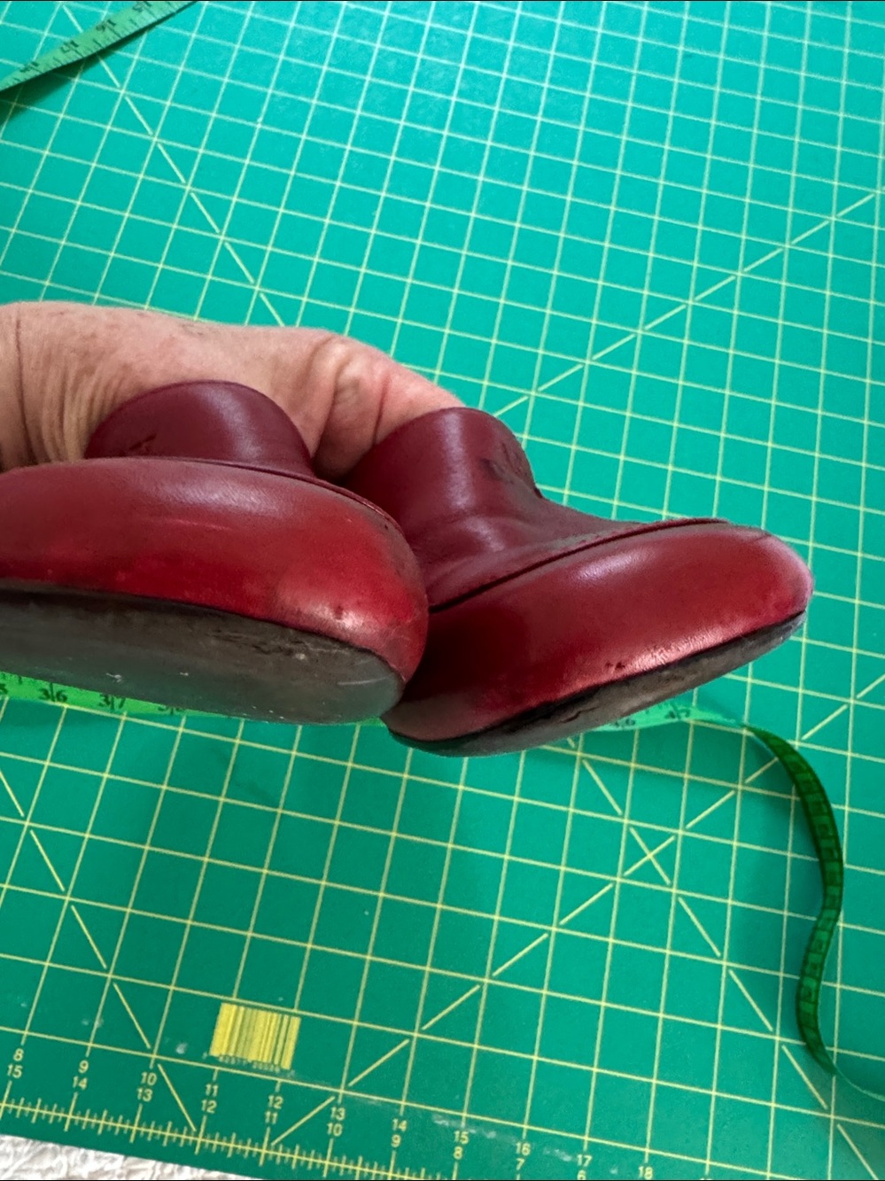 Anne Klein Red Flats Leather Square Toe Block Heel Comfort Loafter Sz 8.5 - Picture 12 of 13